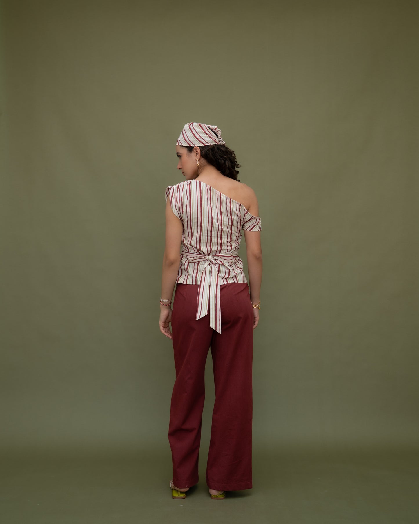 Cherry one shoulder top