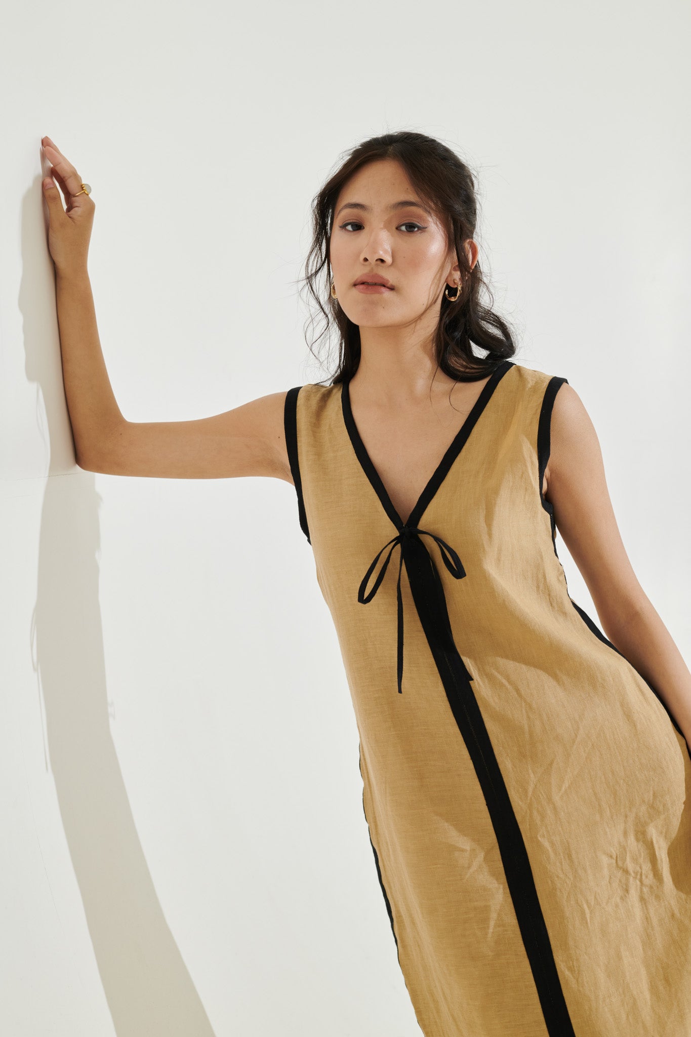 Black & beige maxi dress