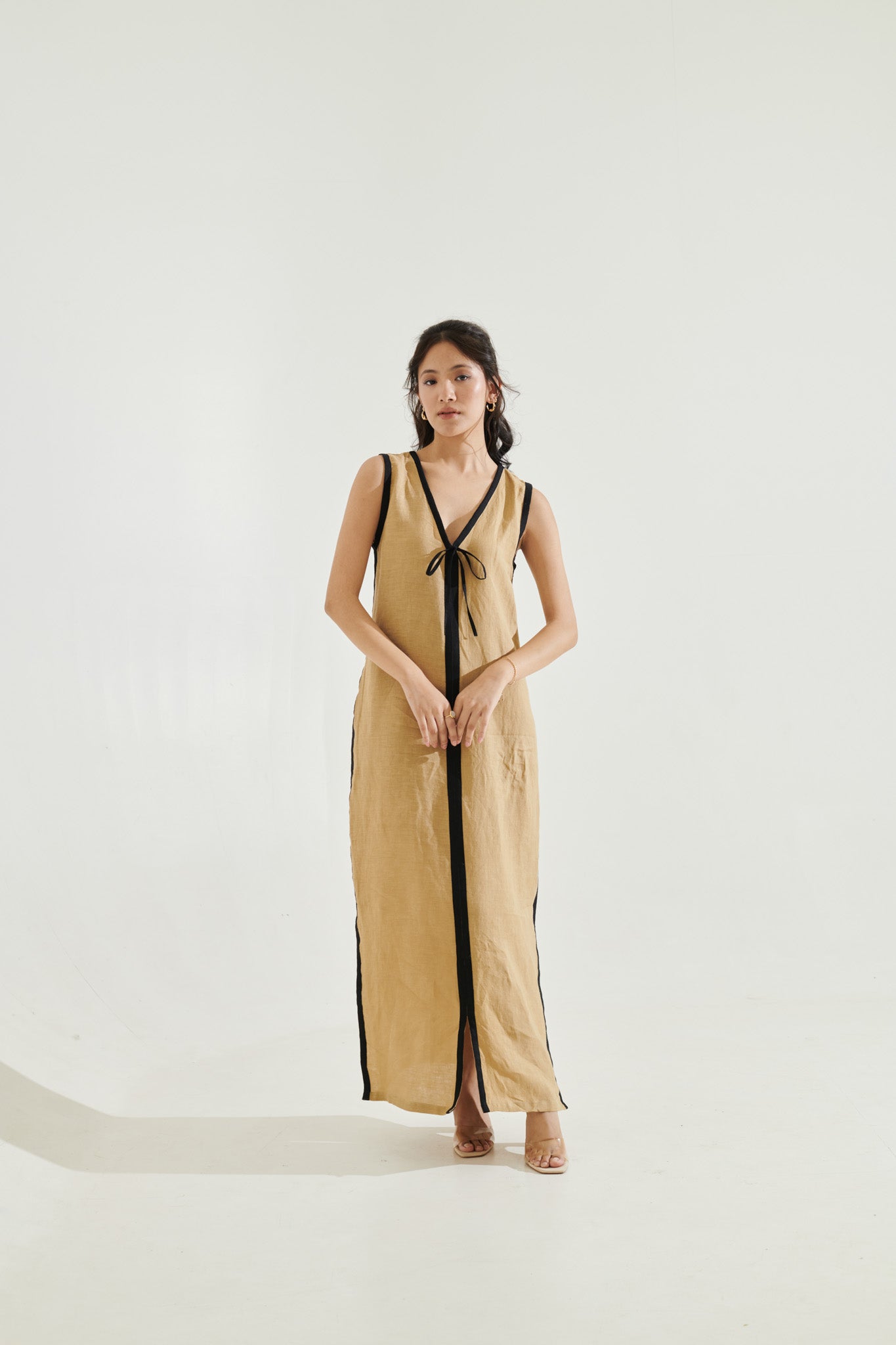 Black & beige maxi dress
