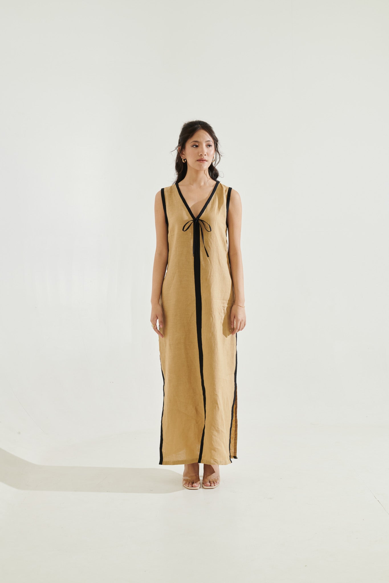 Black & beige maxi dress