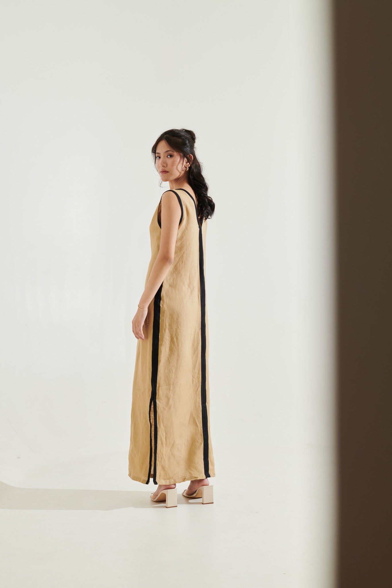 Black & beige maxi dress