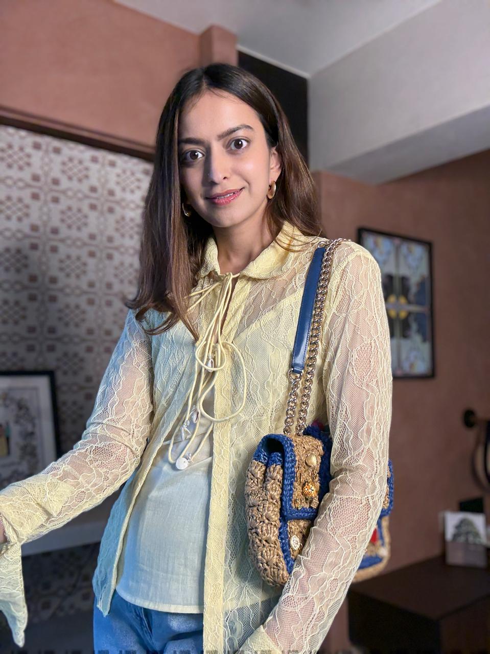 Butter yellow lace shirt