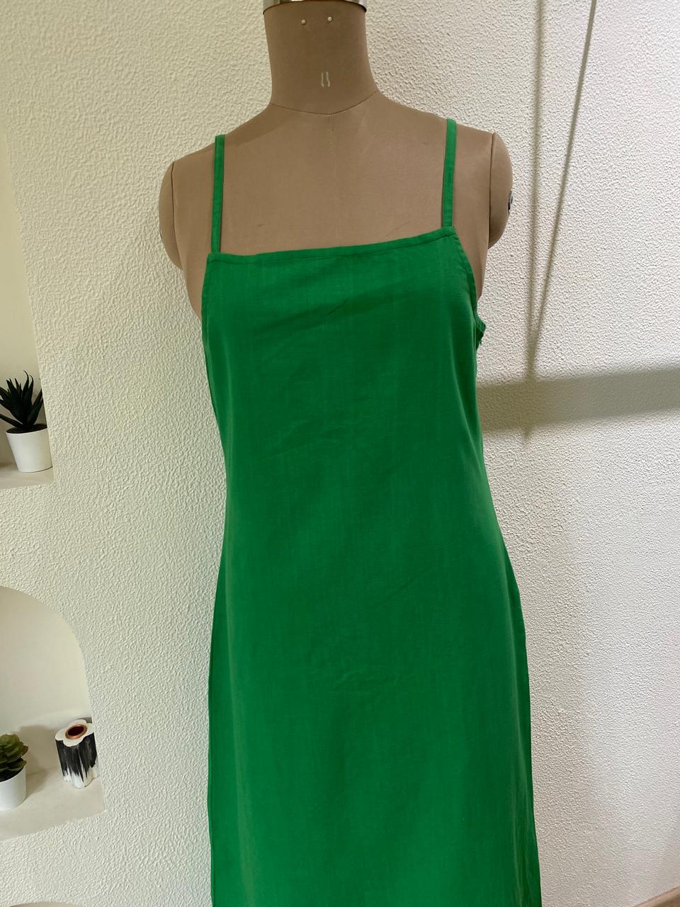 Green Spaghetti Strap Maxi Dress