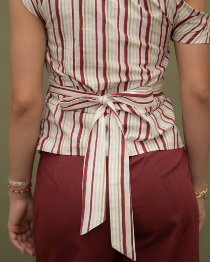 Cherry one shoulder top
