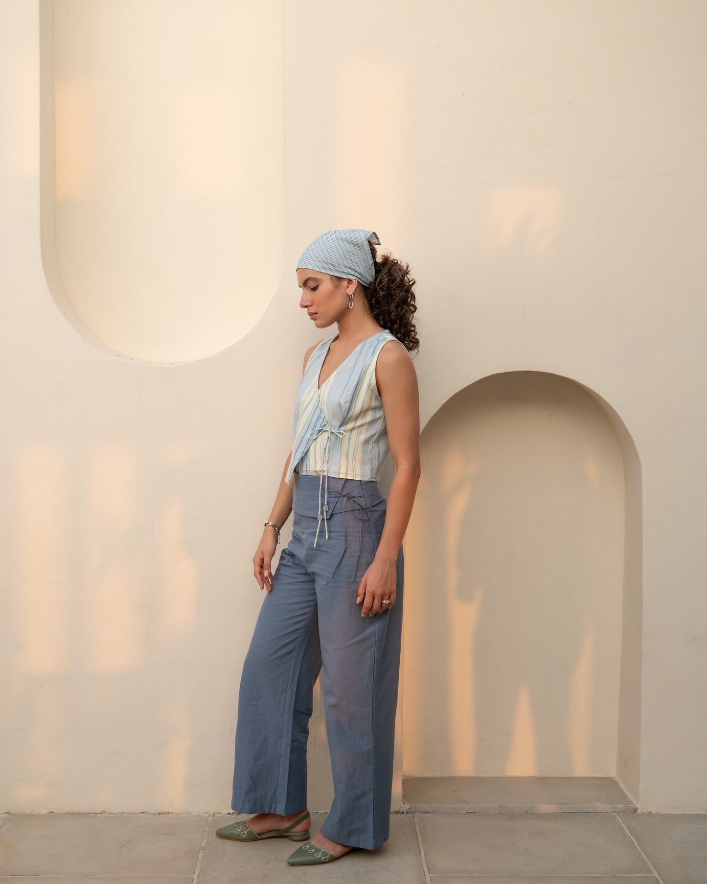 Mila wrap top & Stone blue Set
