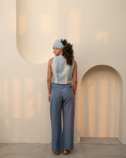 Mila wrap top & Stone blue Set