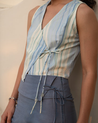 Mila wrap top & Stone blue Set