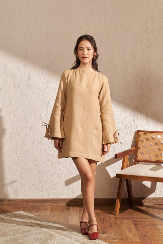 Beige short dress