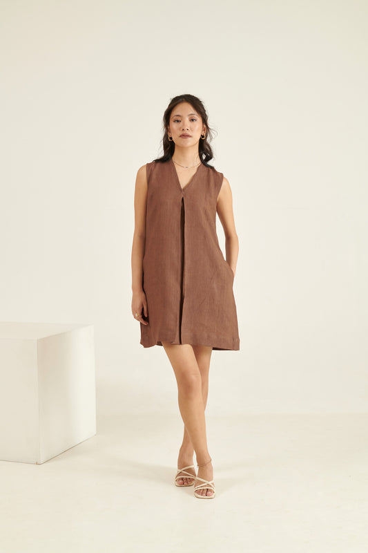Dark wood short dress