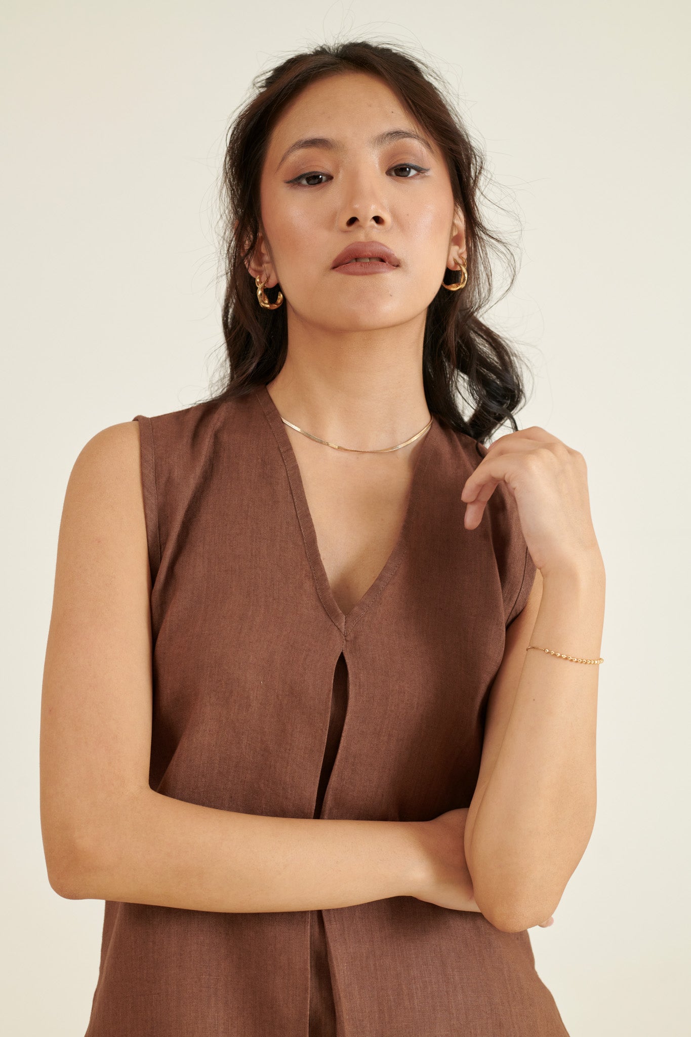 Dark wood short dress