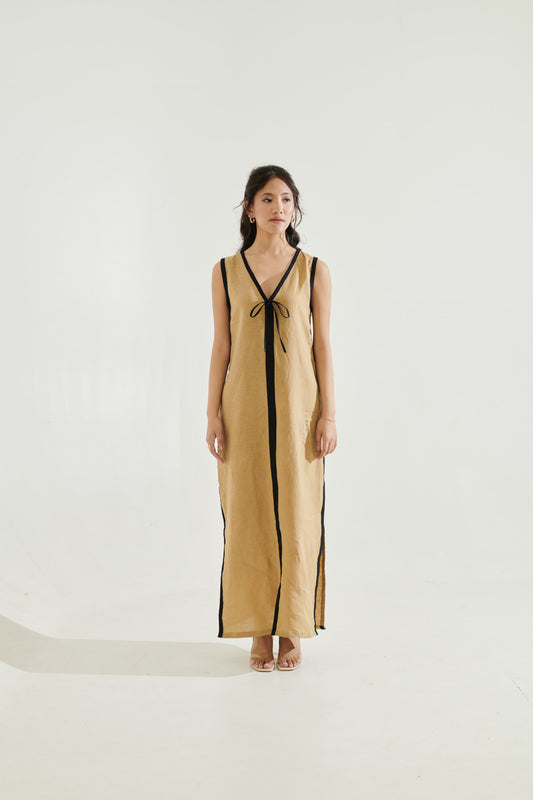 Black & beige maxi dress