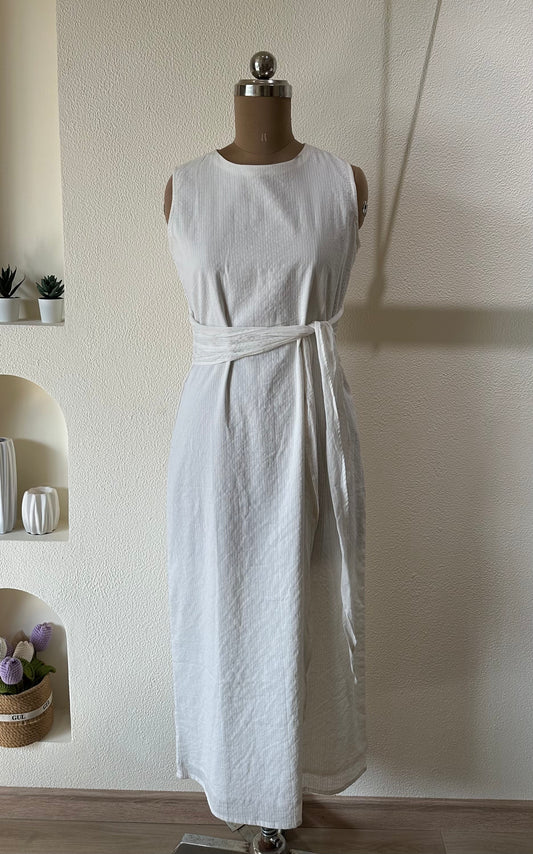 White midi dress