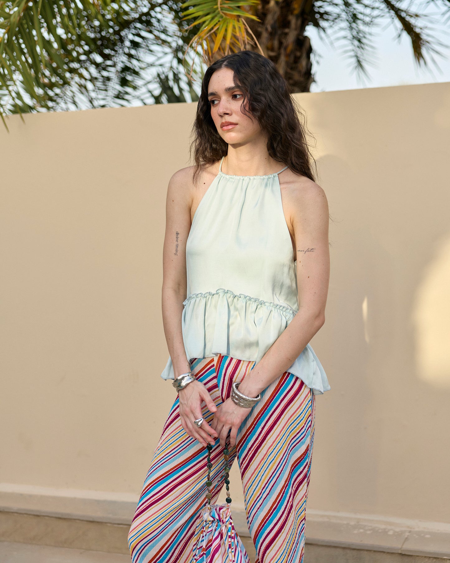 Halter top & Roger pants ( 2 pcs set )