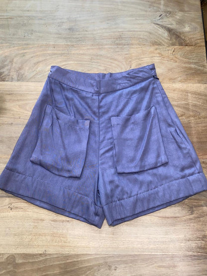 Satin purple shorts