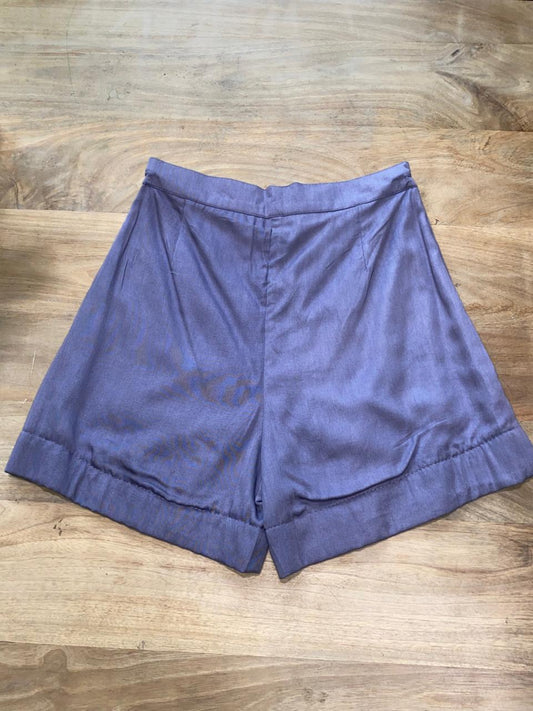 Satin purple shorts