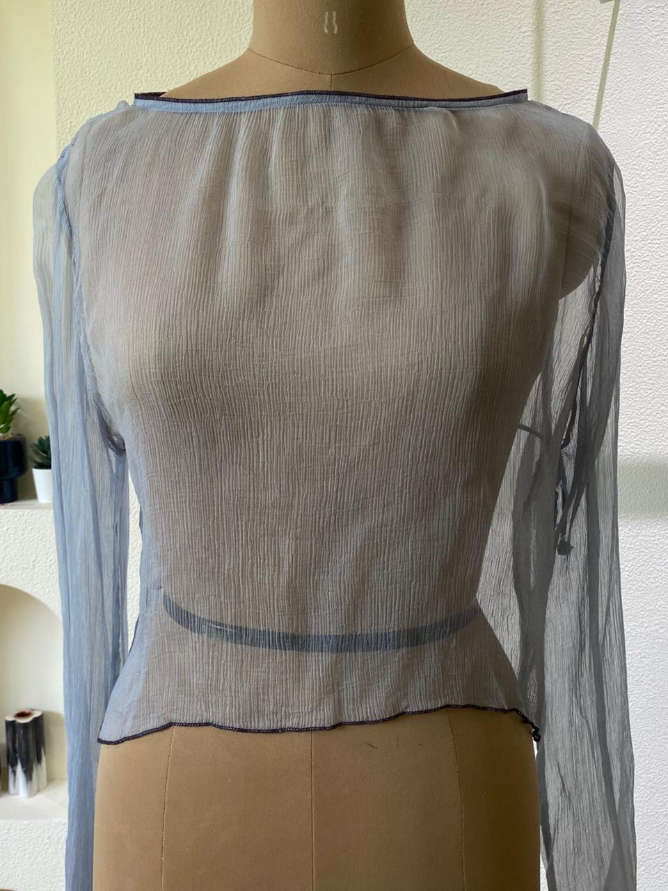Light blue sheer top