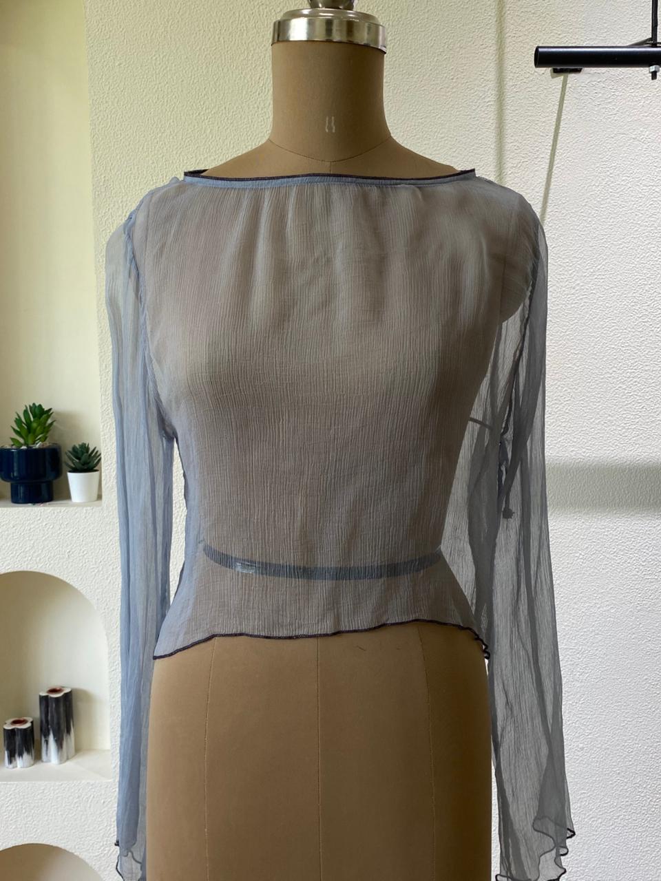 Light blue sheer top