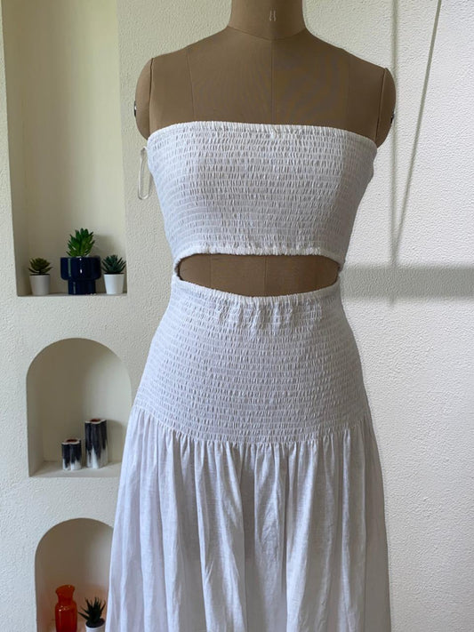 White Strapless bandeau