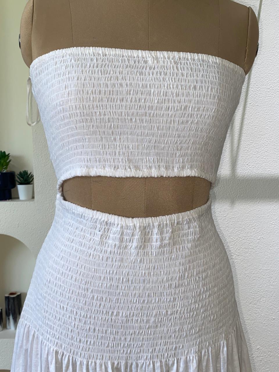 White Strapless bandeau