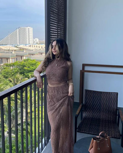 Brown Lace Co-ords set