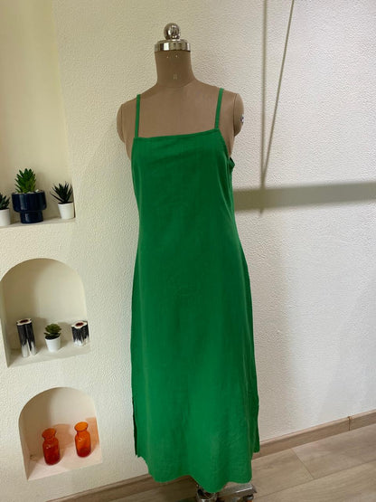 Green Spaghetti Strap Maxi Dress