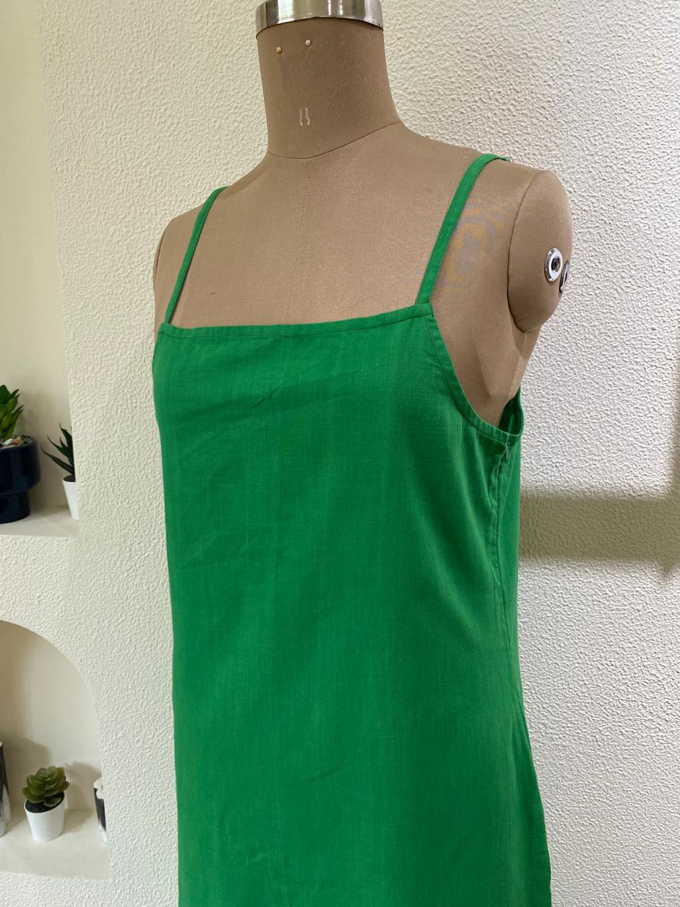Green Spaghetti Strap Maxi Dress