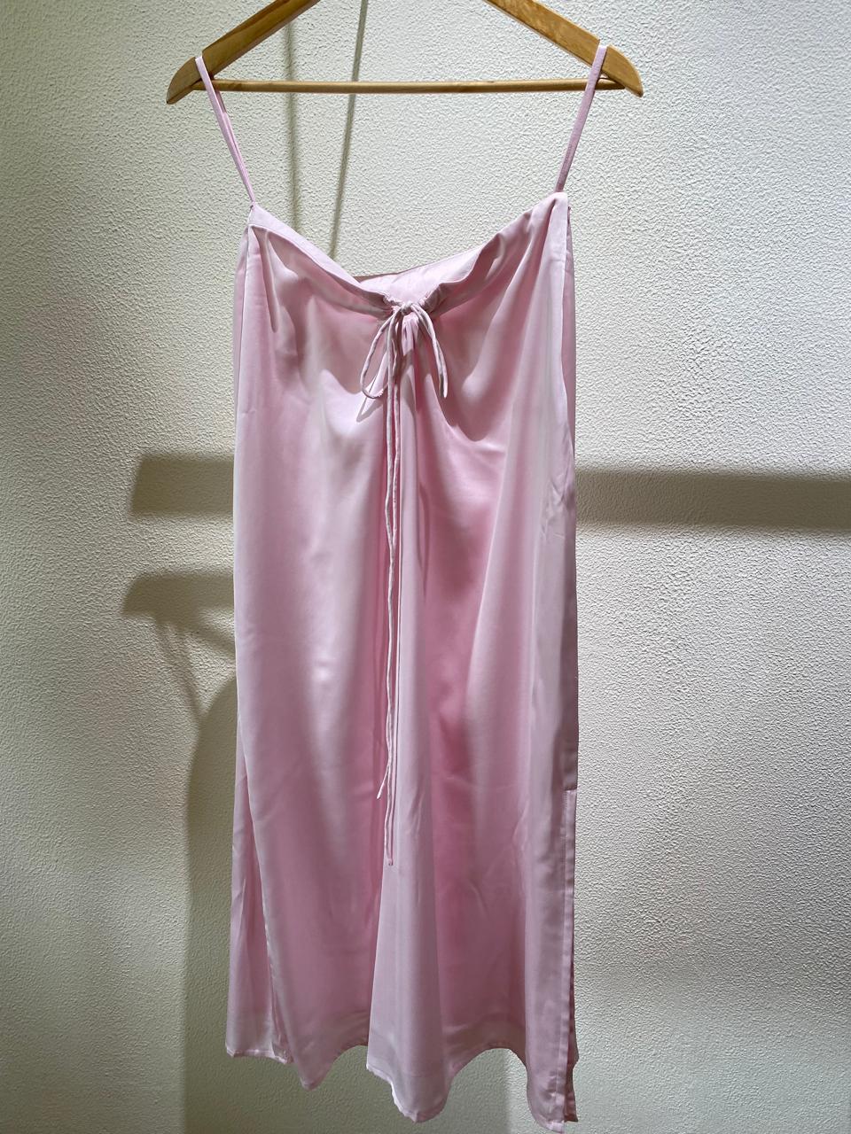Pink Satin Sarong Skirt