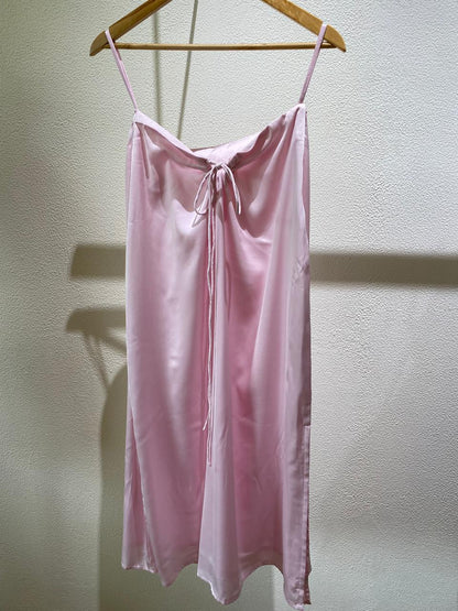 Pink Satin Sarong Skirt