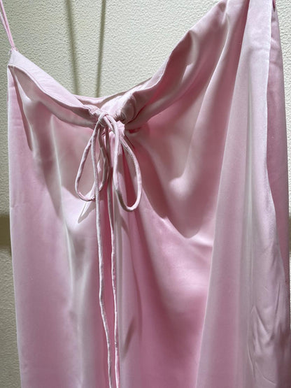 Pink Satin Sarong Skirt