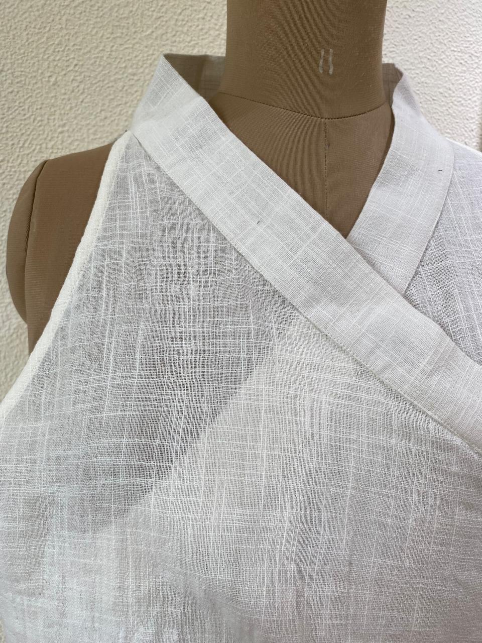 Ivory Asymmetric Wrap Top