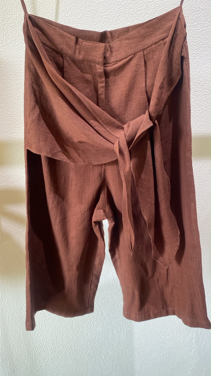 Mocha Brown Wrap-Front pant