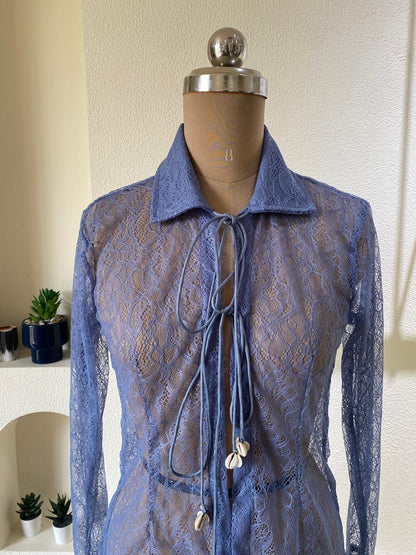 Butter yellow lace shirt