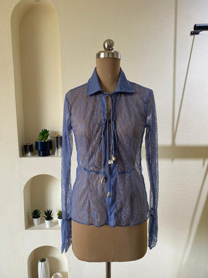 Butter yellow lace shirt