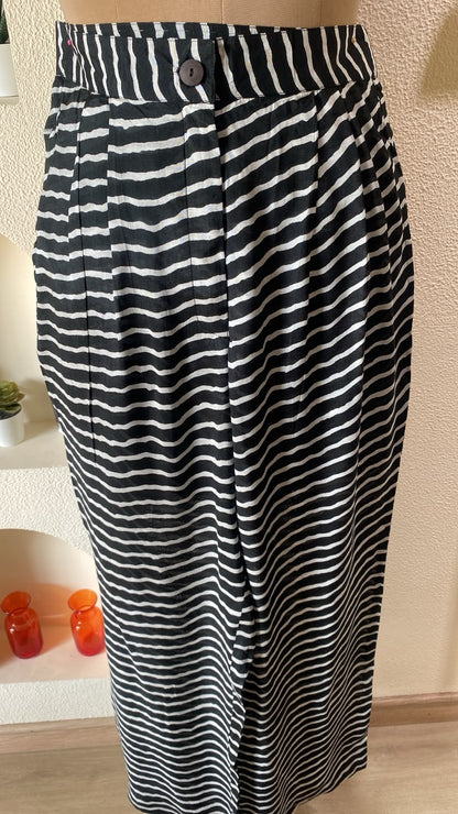 Black & White Striped One-Shoulder Co-ord Set